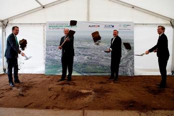 Spatenstich für die erste Wasserstofftankstelle für Passagierzüge in Hessen